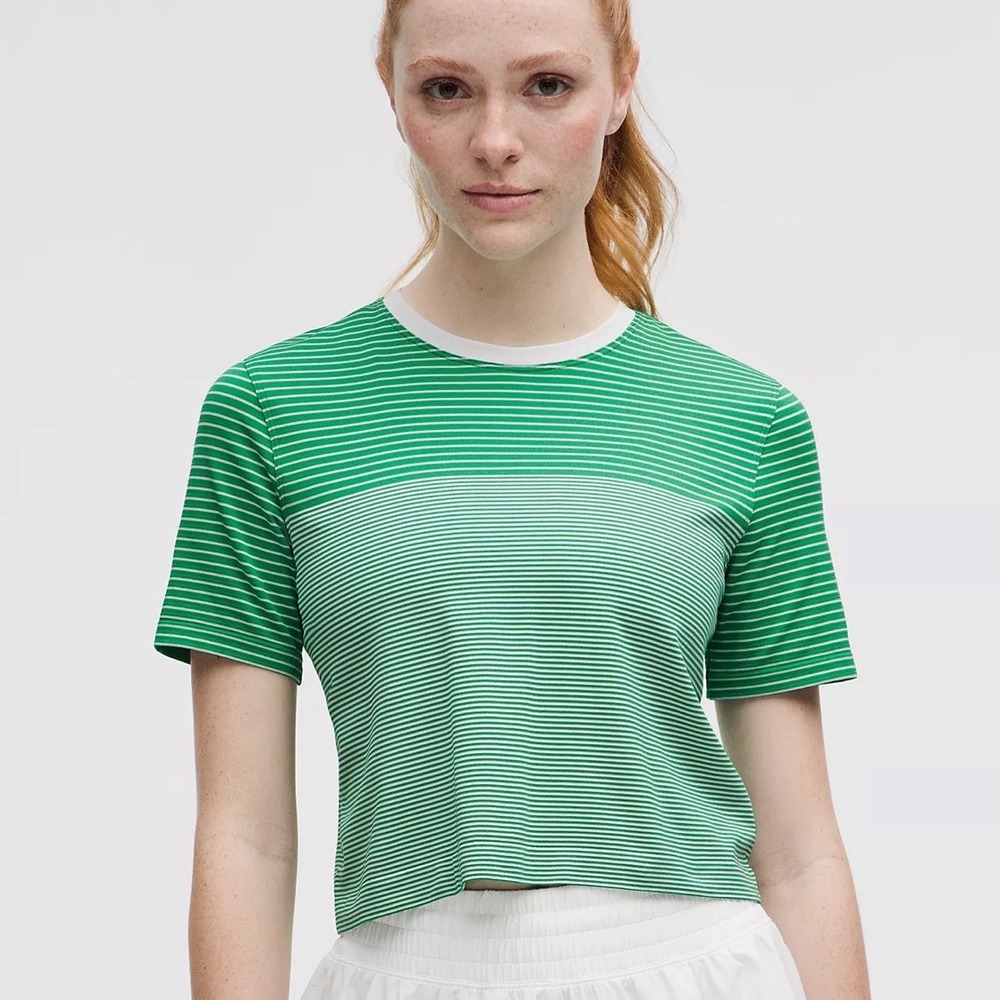 Lululemon Seamless‎ Classic-Fit Mariner Stripe T Green White XS New With Tags